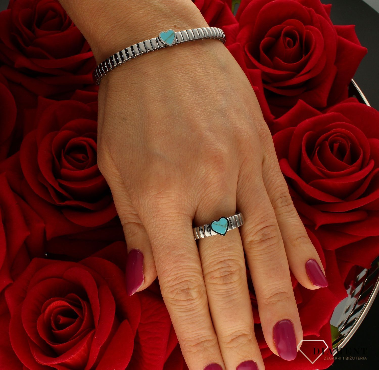 Bransoletka Nomination Serce z Turkusem 046009 102.jpg